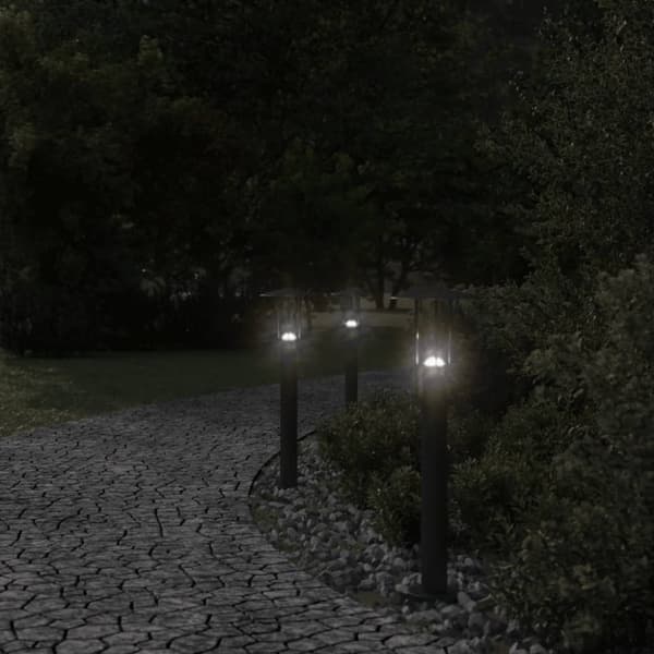 vidaXL Utomhusgolvlampa svart 60 cm rostfritt stål