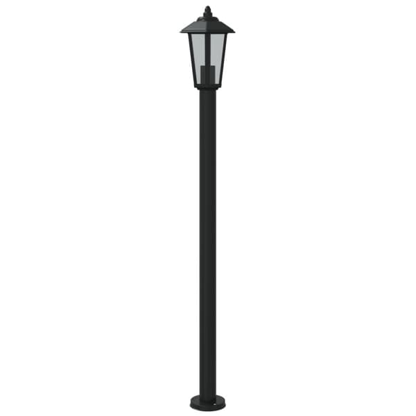vidaXL Pylväsvalaisin musta 120 cm ruostumaton teräs