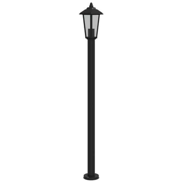 vidaXL Pylväsvalaisin musta 120 cm ruostumaton teräs