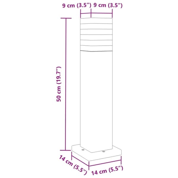 vidaXL udendørs standerlampe 50 cm aluminium sort
