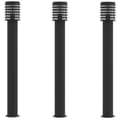 Miniatyrbilde 2 av 7: vidaXL Utendørs gulvlamper 3 stk svart 110 cm rustfritt stål