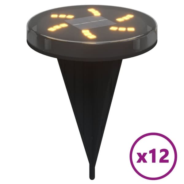 vidaXL solcellelamper med jordspyd 12 stk. varmt hvidt lys
