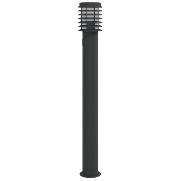 vidaXL Utomhusgolvlampa med eluttag svart 110 cm rostfritt stål