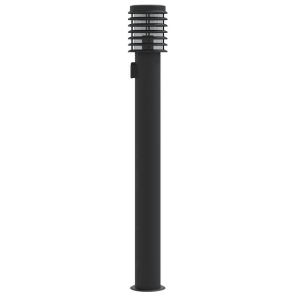 vidaXL Utomhusgolvlampa med eluttag svart 110 cm rostfritt stål