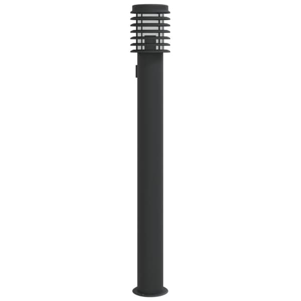 vidaXL Utomhusgolvlampa med eluttag svart 110 cm rostfritt stål