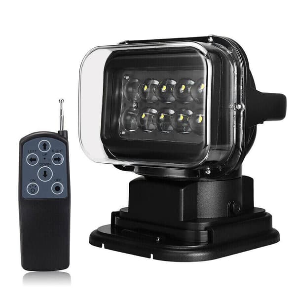 Kannettava 50W LED-merivalaisin, 360° kaukosäätö, IP67-vesitiivis,Musta