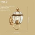 Miniatyrbillede 2 af 2: Udendørs kobber væglampe, elegant design, E27 LED lyskilde,LED lyskilde, G