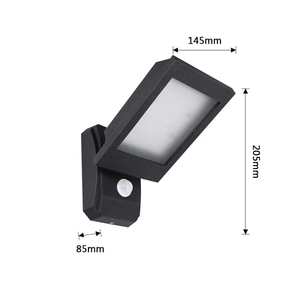 Udendørs LED Væglampe, Bevægelsessensor, Vandtæt IP65,Sensor væglampe, 18W