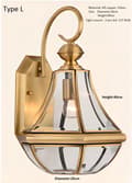 Miniatyrbillede 2 af 2: Udendørs kobber væglampe, elegant design, E27 LED lyskilde,LED lyskilde, L