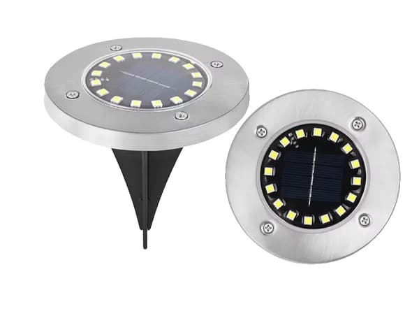 Solcellejordlamper, 16 LED, Vandtæt design,16LEDKOLD, 16 stk.