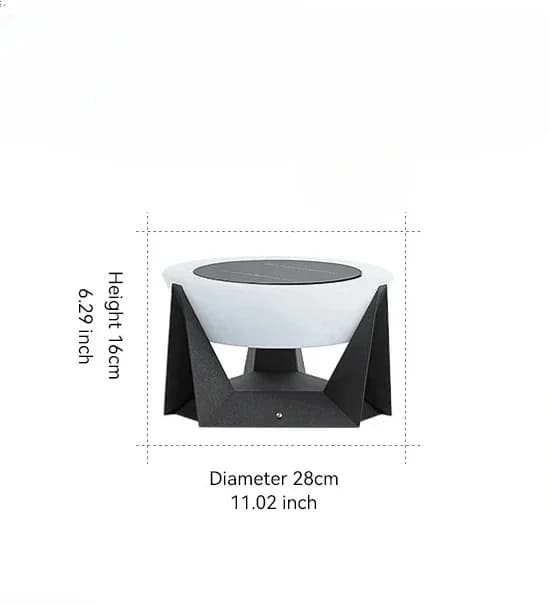Aurinkoinen Ulkovalo, Moderni Muotoilu, Vesitiivis IP65,D28cm-Solar, Kolmivärinen himmennys