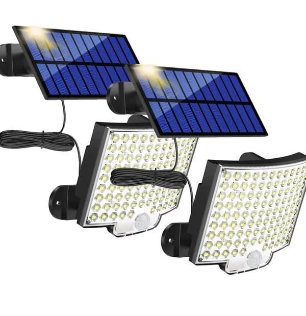 106 LED Solarlampe, Bevægelsessensor, IP65 Vandtæt,2 Nej Fjernbetjening