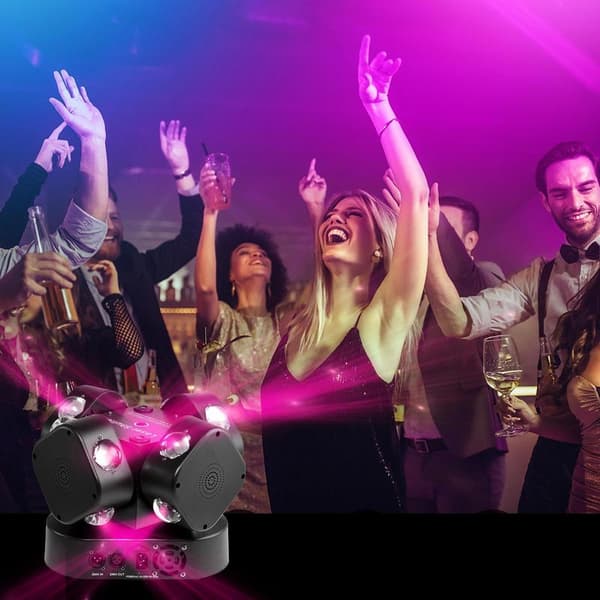 Liikkuvat DJ-valot, äänen aktivoimat, korkea valovirta, energiatehokkaat