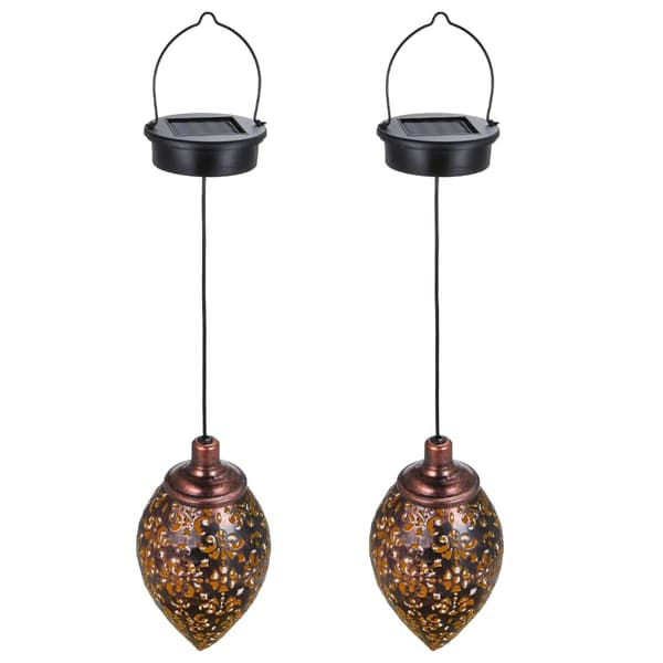 Solarlampe, Olivenshape, IP44 Vandtæt, Varm Hvid,2STK