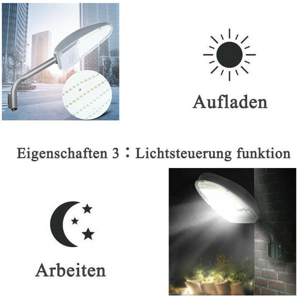 LED Gadelampe, 24W Effekt, IP65 Vandtæt, Automatisk Drift,2stk