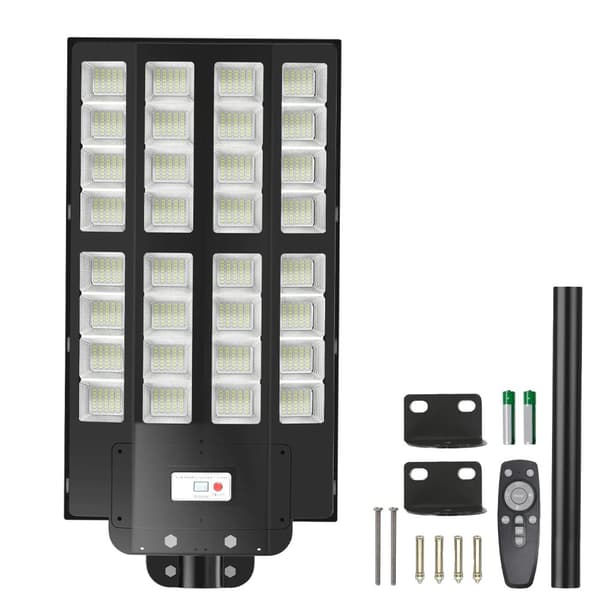 Solcelle LED Lys, 1000W Effekt, IP67 Vandtæt, Bevægelsessensor,HVID