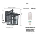 Miniatyrbild 2 av 2: Europeisk stil utomhusvägglampa, retro aluminiumdesign, vattentålig IP54,A
