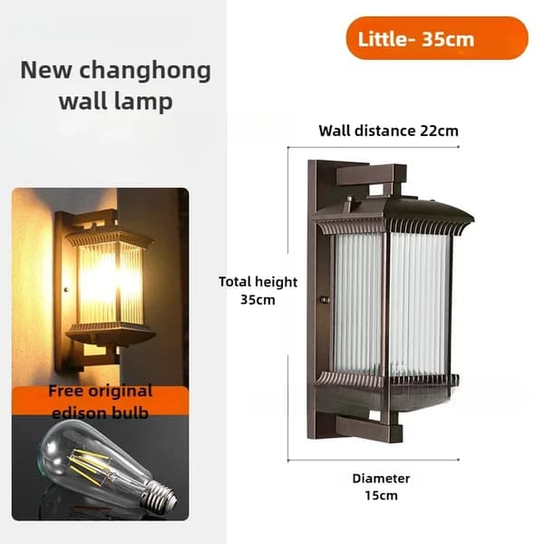 Vintage utomhusvägglampa, vattentålig design, energieffektiv belysning,35 cm