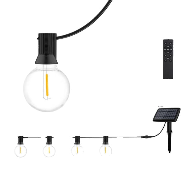 Udendørs solarguirlande lyskæde, 42 pærer, 20 meter, vandtæt IP44,Eu stik, 68FT 42LED