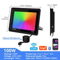 Miniatyrbillede 2 af 2: LED RGB Flomlys, IP66 Vandtæt Rating, Tuya App Kontrol,EU stik, 100W