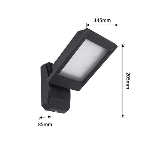 Ulkoinen LED-seinävalaisin, liiketunnistin, vedenkestävä IP65,Kytkimen ohjausvalo, 18W