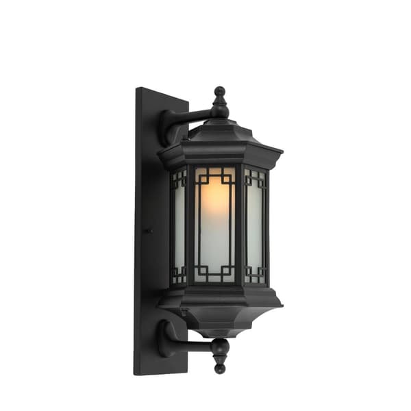 Udendørs Væglampe, Retro Stil, IP55 Vandtæt, Støbt Aluminium og Glas,sort