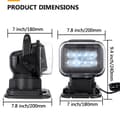 Miniatyrbillede 2 af 4: LED Fjernbetjent Søgelygte, 50W Lysstyrke, 360-Graders Rotation,1STK