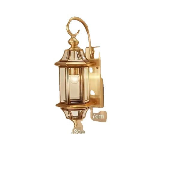 Udendørs kobber væglampe, elegant design, E27 LED lyskilde,LED lyskilde, EN