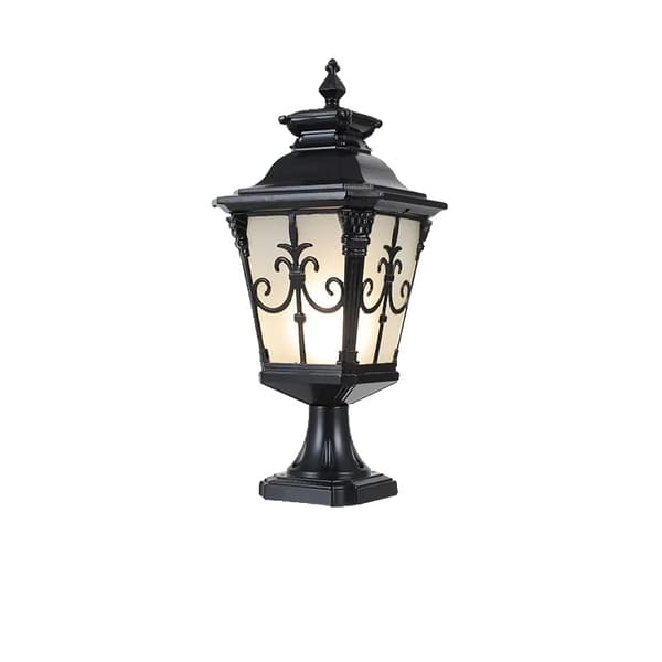 Vintage udendørs søjlelampe, vandtæt IP55, fjernbetjening,Sort-Stor