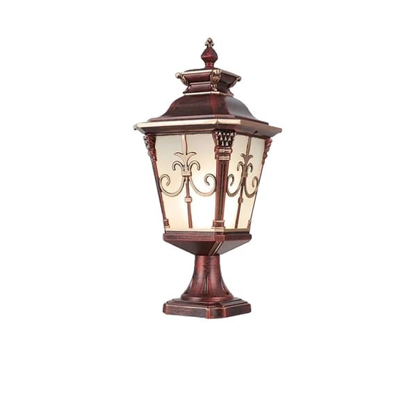 Vintage udendørs søjlelampe, vandtæt IP55, fjernbetjening,Forgyldt rød-stor