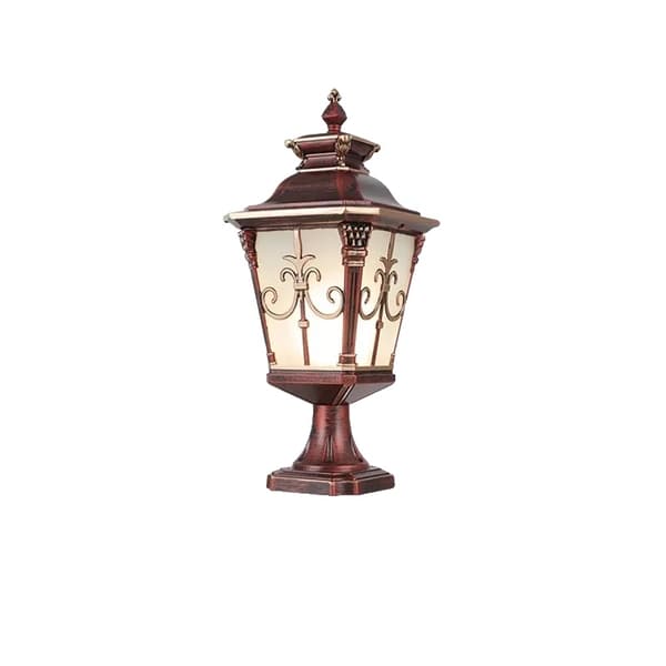 Vintage udendørs søjlelampe, vandtæt IP55, fjernbetjening,Forgyldt Rød-Små