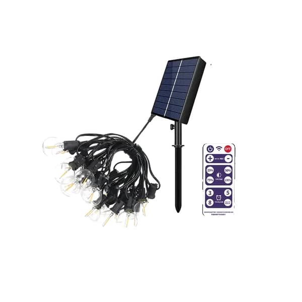 Aurinkostring-valot, festoon-patiolamput, juhla- ja lomakoristeet puutarhaan, G40 10M 20 lamppua
