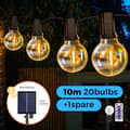 Pikkukuva 2 / 2: Aurinkokäyttöiset valosarjat, aurinko- ja USB-virtalähteellä, vedenkestävät, 10M 21 lamppua