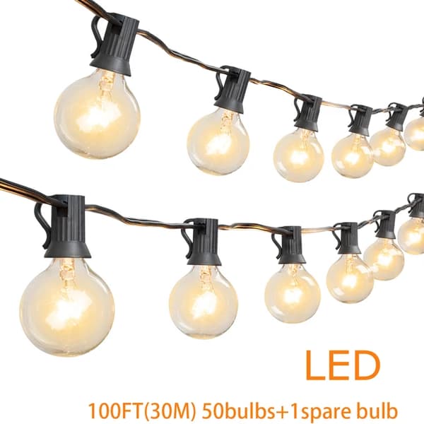 LED-ljusslinga, 15 meters längd, retro bröllopsdekoration, 30M 50 lampor, EU-kontakt