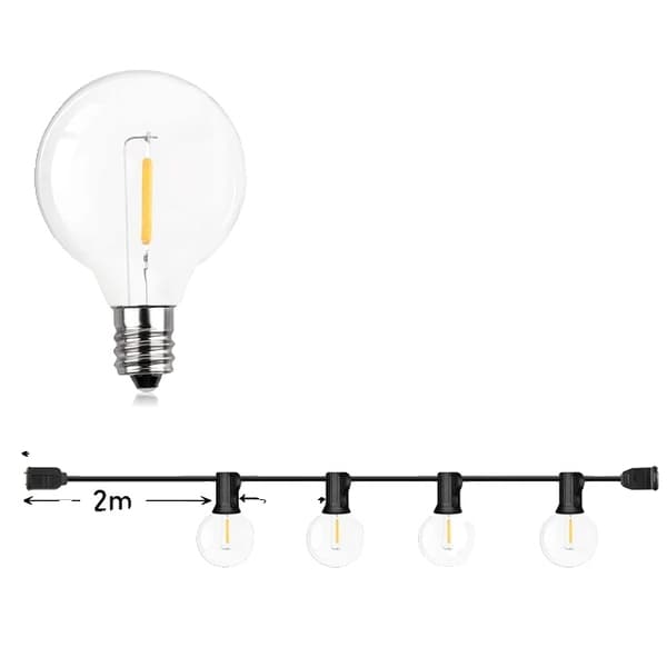 LED Globe String Light, Festoon Design, Utomhusdekoration, 17M, EU-kontakt