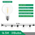 Miniatyrbild 2 av 2: LED Globe String Light, Festoon Design, Utomhusdekoration, 16,5M, EU-kontakt