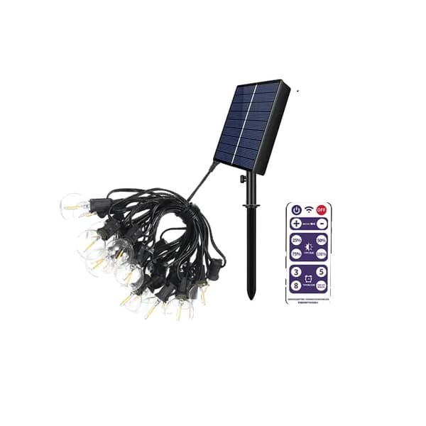 Aurinkostring-valot, festoon-patiolamput, juhla- ja lomakoristeet puutarhaan, G40 7M 10 lamppua