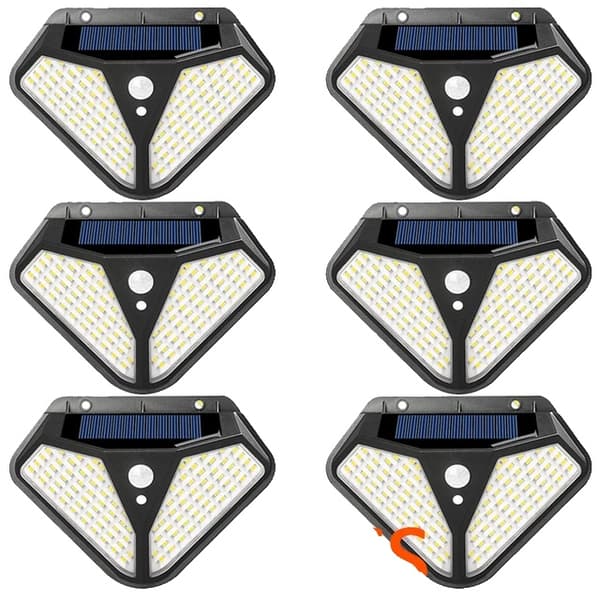Aurinkoenergialla toimiva katulamppu, liiketunnistin, 3 valaistustilaa, 2-102LED - 6 kpl