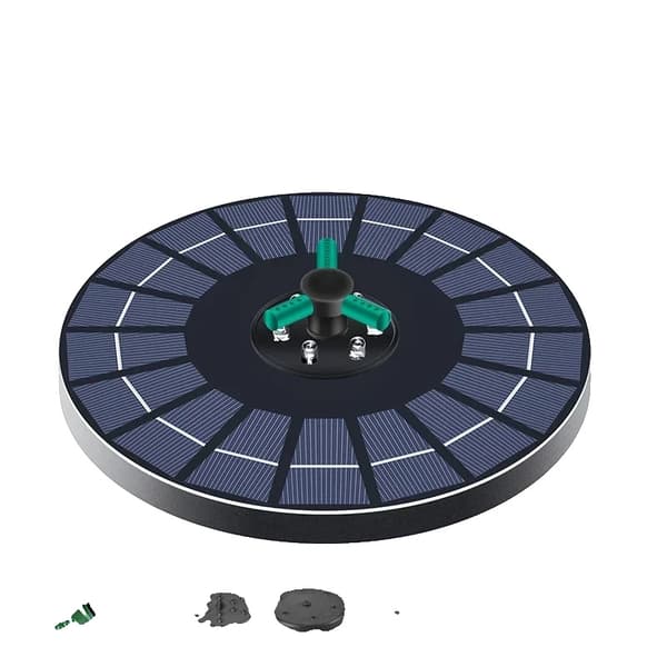 Solartbrønd Vandpumpe, Justerbare Dyser, RGB Lys, Miljøvenligt Design,18cm 4W