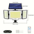 Miniatyrbillede 2 af 2: Udendørs solvæglys, 328 LED, fjernbetjening, IP65 vandtæt,kold, 6stk