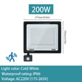 Miniatyrbild 2 av 2: LED Flodljus, IP66 Vattentålig, AC220V Spänning, Justerbar Rörelsesensor,200W, Kall Vit