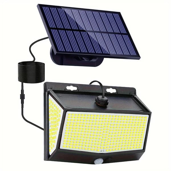 Ulkona käytettävät aurinkoseinävalot, 468 LEDiä, liiketunnistin, IP65 vesitiivis,kylmä, 4kpl