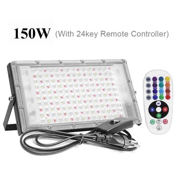 LED RGB Flodljus, Vattentålig IP65, Fjärrkontroll,220V, 150W