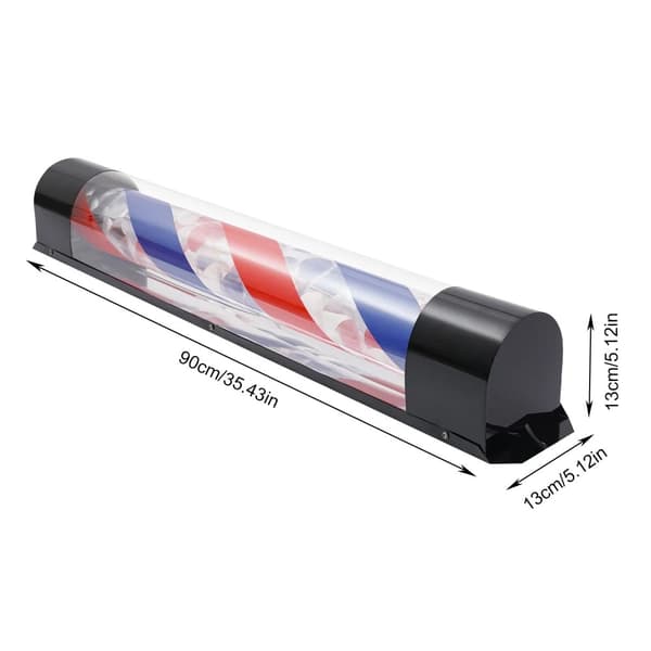 Barberstang Lys, LED Belyst, Rotationsdesign,sort