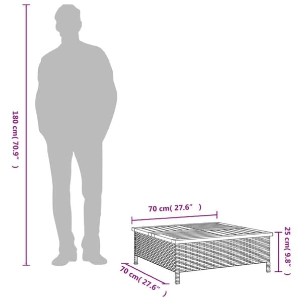 vidaXL Aurinkovarjon jalustasuoja musta 70x70x25 cm PP ja akasiapuu -  Päivän- & aurinkovarjotarvikkeet