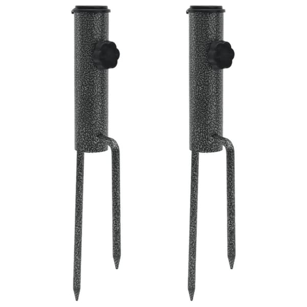 vidaXL Parasollfötter med spett 2 st 9x35 cm galvaniserat stål -  Tillbehör till parasoll & solskydd