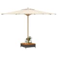 Miniatyrbillede 5 af 10: The Living Store skjuler til parasolfod 70x70x25 cm polyrattan og akacietræ sort -  Parasoller & solafskærmning – tilbehør