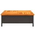 Miniatyrbillede 6 af 10: The Living Store skjuler til parasolfod 70x70x25 cm polyrattan og akacietræ sort -  Parasoller & solafskærmning – tilbehør