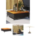 Miniatyrbillede 1 af 10: The Living Store skjuler til parasolfod 70x70x25 cm polyrattan og akacietræ sort -  Parasoller & solafskærmning – tilbehør