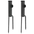 Miniatyrbillede 2 af 8: The Living Store parasolholdere 2 stk. med jordspyd 9x35 cm galvaniseret stål -  Parasoller & solafskærmning – tilbehør